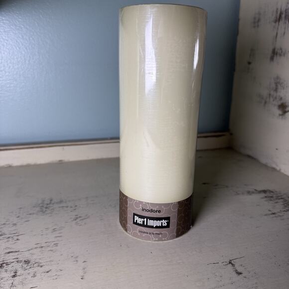 Pier 1 imports 3”x8” Candle Inodore Scent - Picture 1 of 4